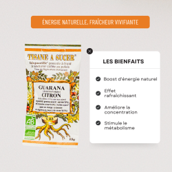 Bio pastilles Guarana-Citron - sans sucre, naturelles, fabriquées en France
