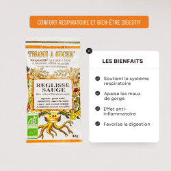 Bio pastilles Réglisse-Sauge - sans sucre, naturelles, fabriquées en France