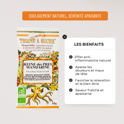 Bio pastilles Reine-des-prés-Mandarine - sans sucre, naturelles, fabriquées en France