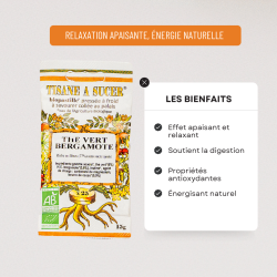 Bio pastilles Thé vert-Bergamote - sans sucre, naturelles, fabriquées en France