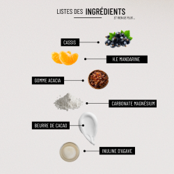 Bio pastilles Cassis-Mandarine - sans sucre, naturelles, fabriquées en France