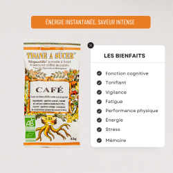 Bio pastilles Café - sans sucre, naturelles, fabriquées en France