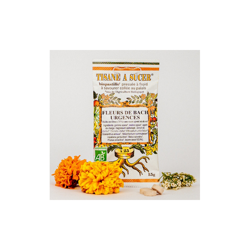 Bio pastilles Fleurs de Bach "urgence" - sans sucre, naturelles, fabriquées en France