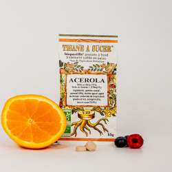 Bio pastilles Acérola - sans sucre, naturelles, fabriquées en France
