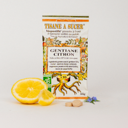 Bio pastilles Gentiane-Citron - sans sucre, naturelles, fabriquées en France