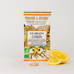 Bio pastilles Guarana-Citron - sans sucre, naturelles, fabriquées en France