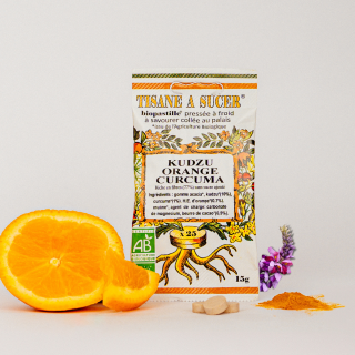 Bio pastilles Kudzu-Orange-Curcuma - alternative naturelle au geste de fumer