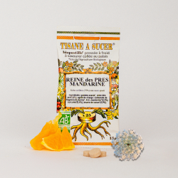 Bio pastilles Reine-des-prés-Mandarine - sans sucre, naturelles, fabriquées en France